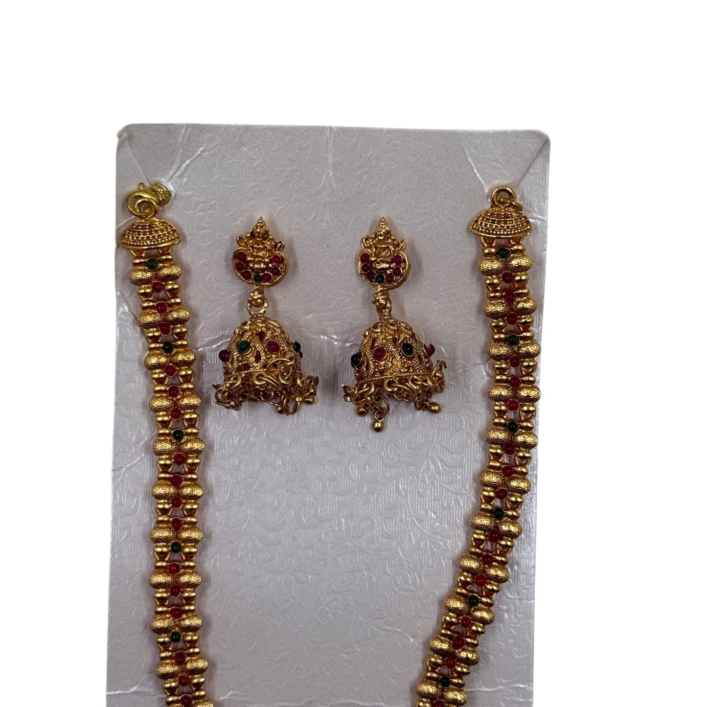 Laxmi brass necklace and earrings set
