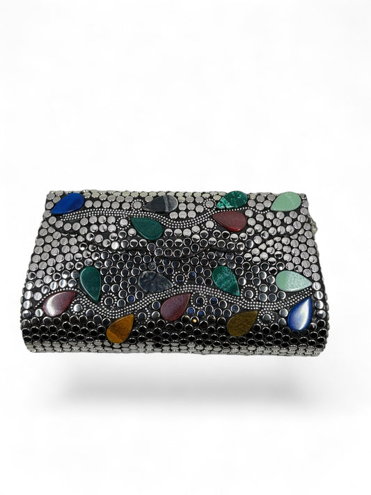 Silver toned Brass clutch