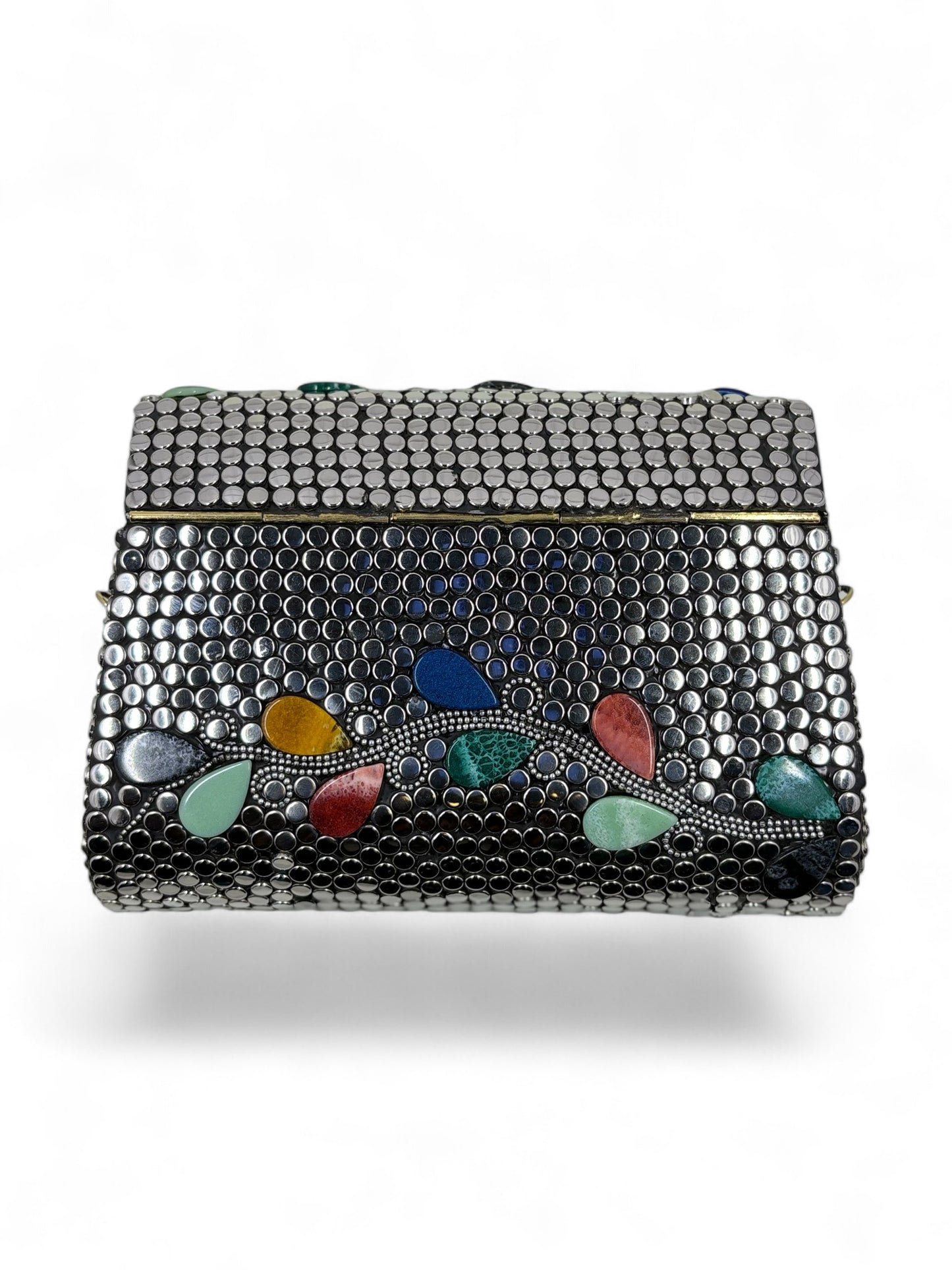 Silver toned Brass clutch