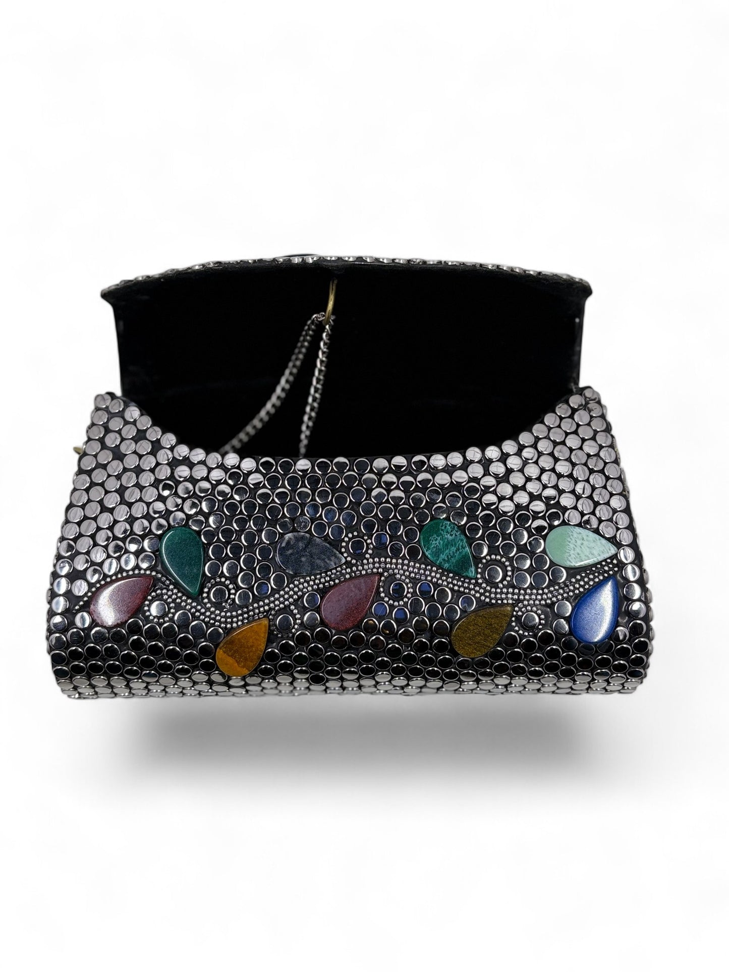 Silver toned Brass clutch