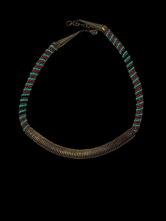 Traditional brass and beads neckwear