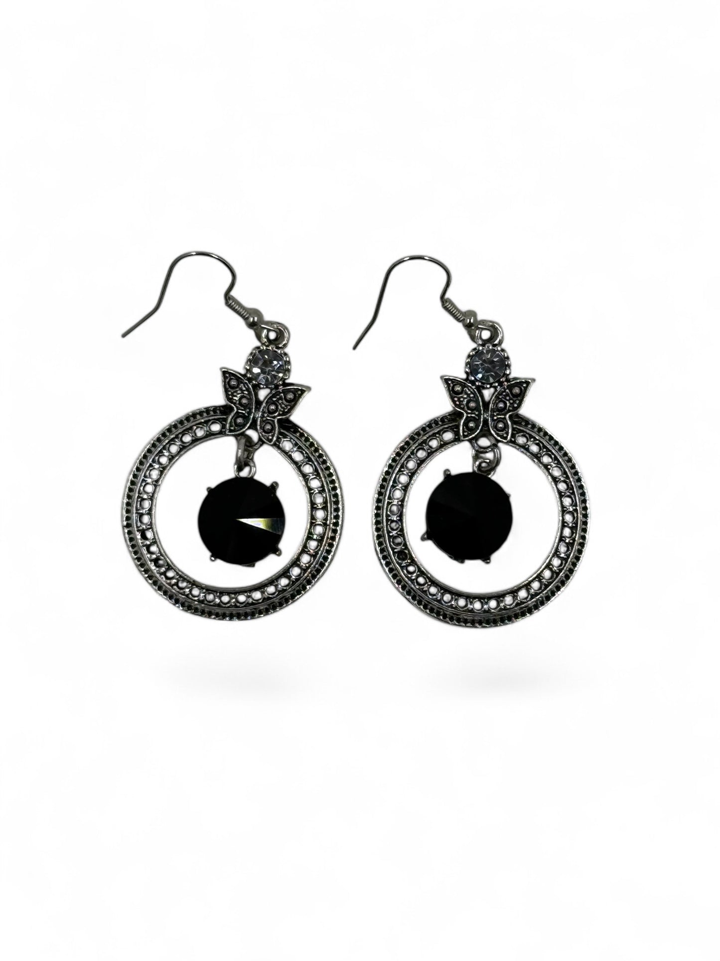 Black stone earrings