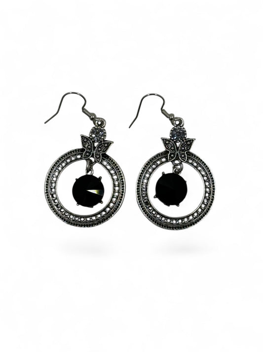 Black stone earrings