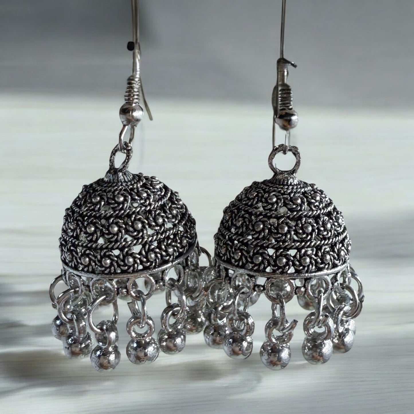 Retro Earrings silver toned