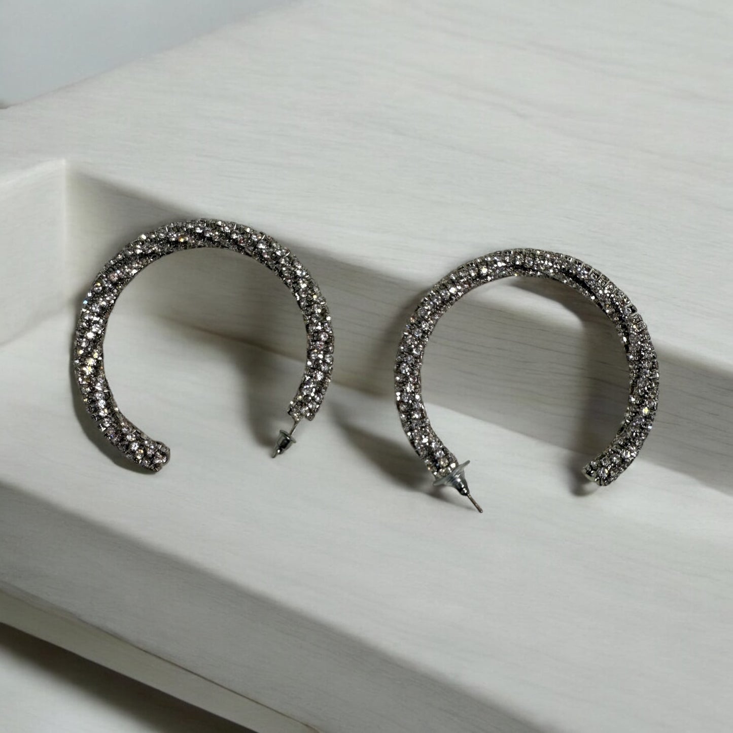 Silver Glittered earrings