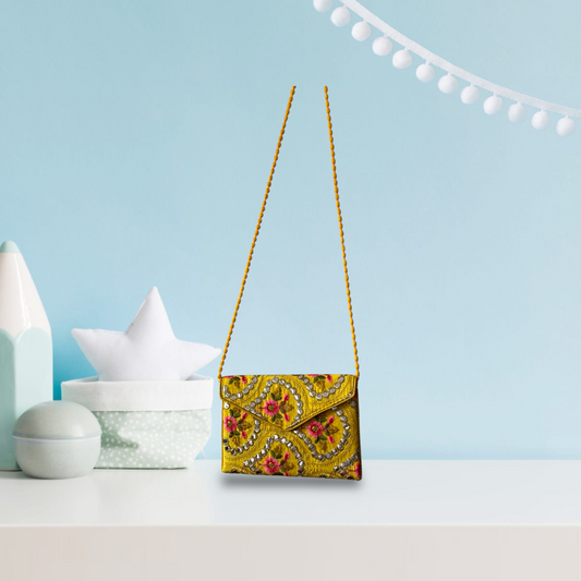 Yellow embraided gypsy organic bag