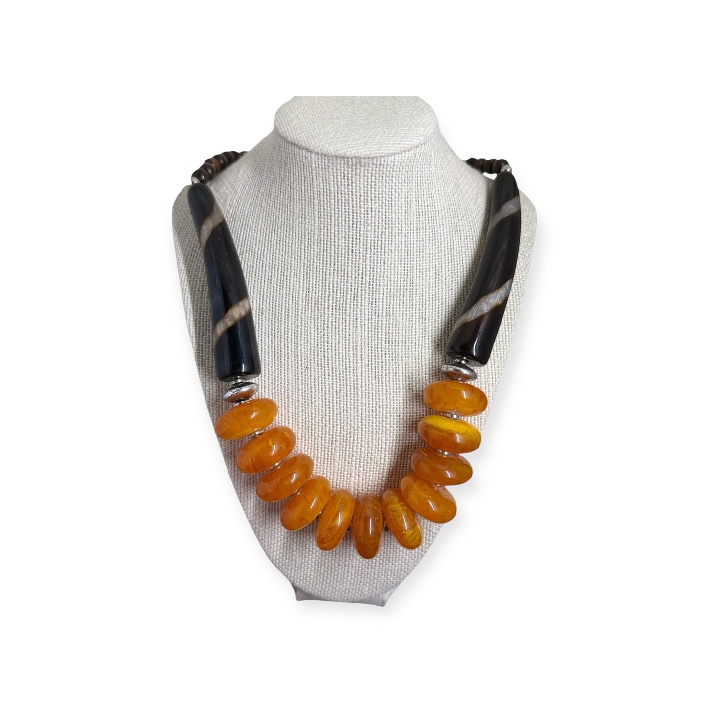 Rare find Vintage orange and black horn