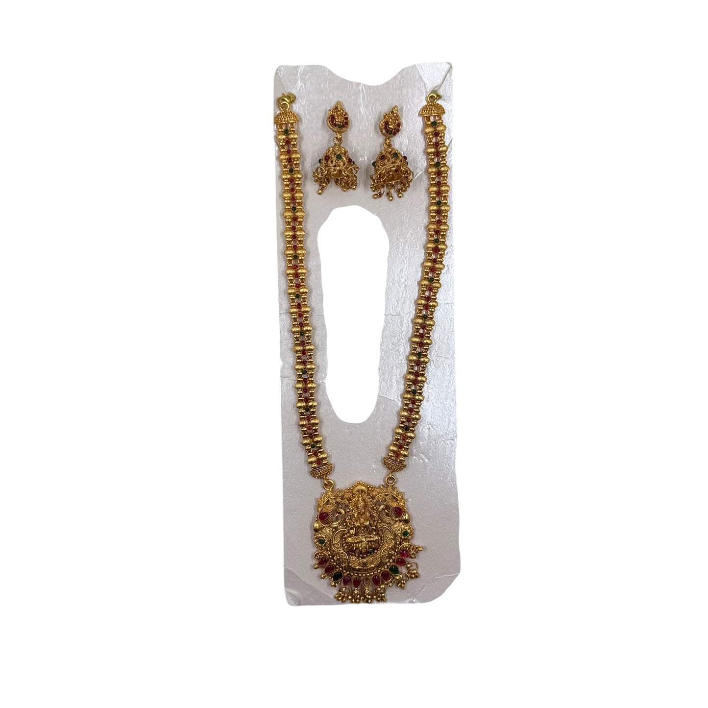 Laxmi brass necklace and earrings set