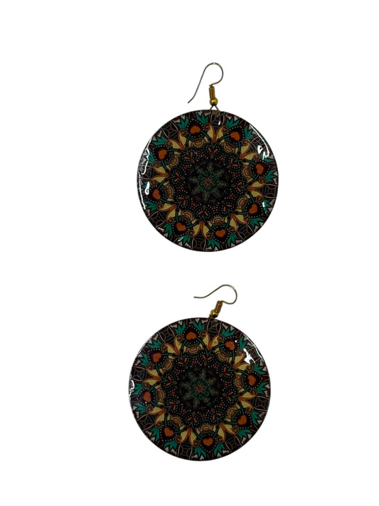 Tibetan round earrings