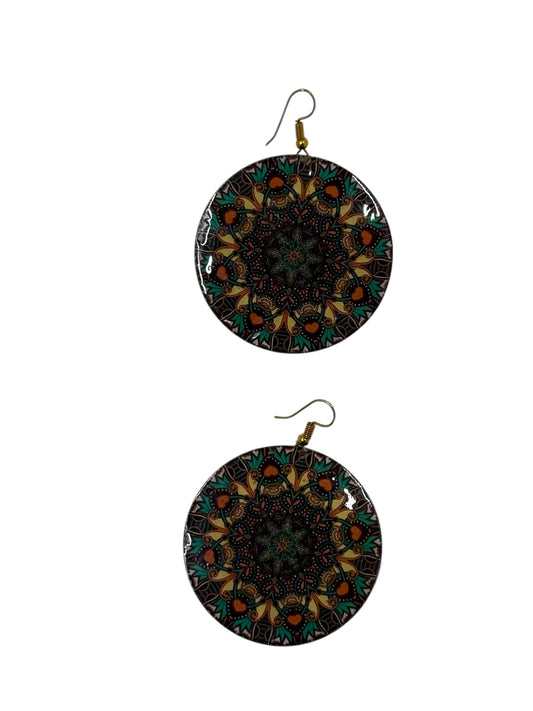 brass round Tibetan earrings