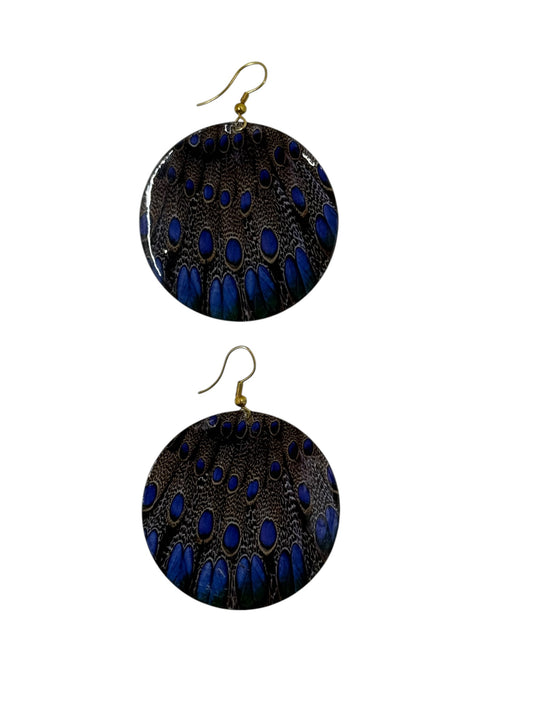 Peacock brass earrings