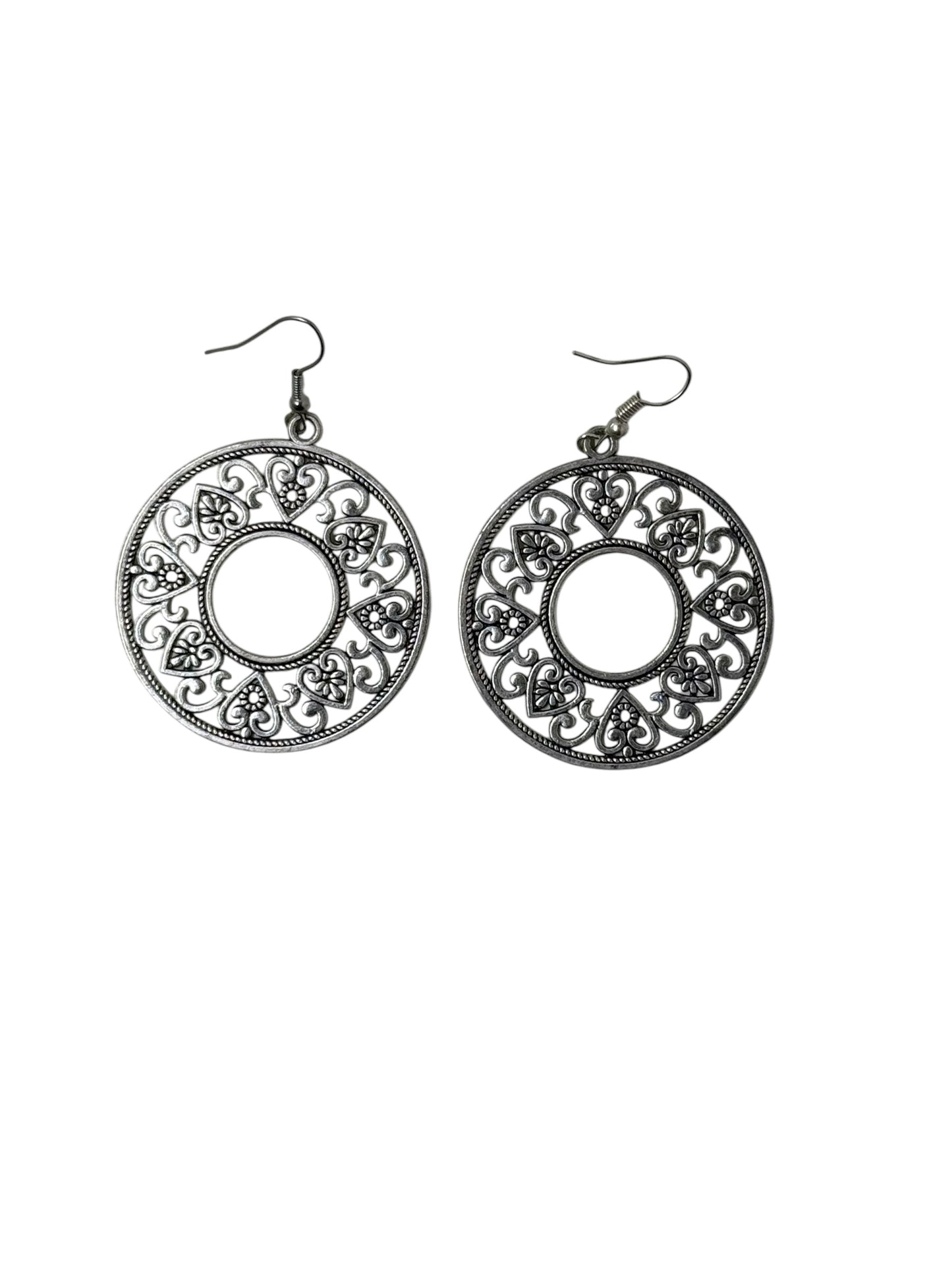 Retro round earrings