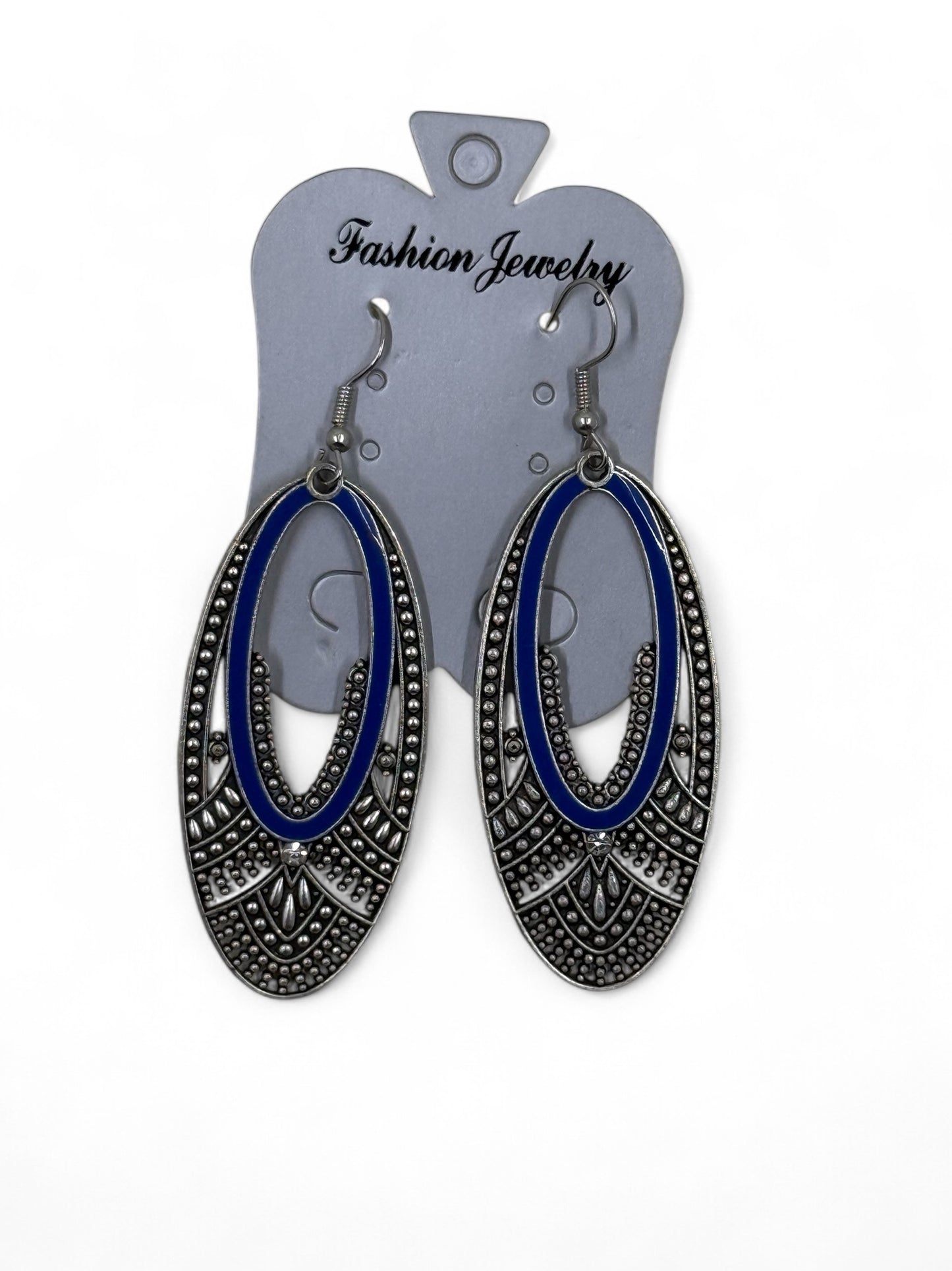Premium blue lined earrings