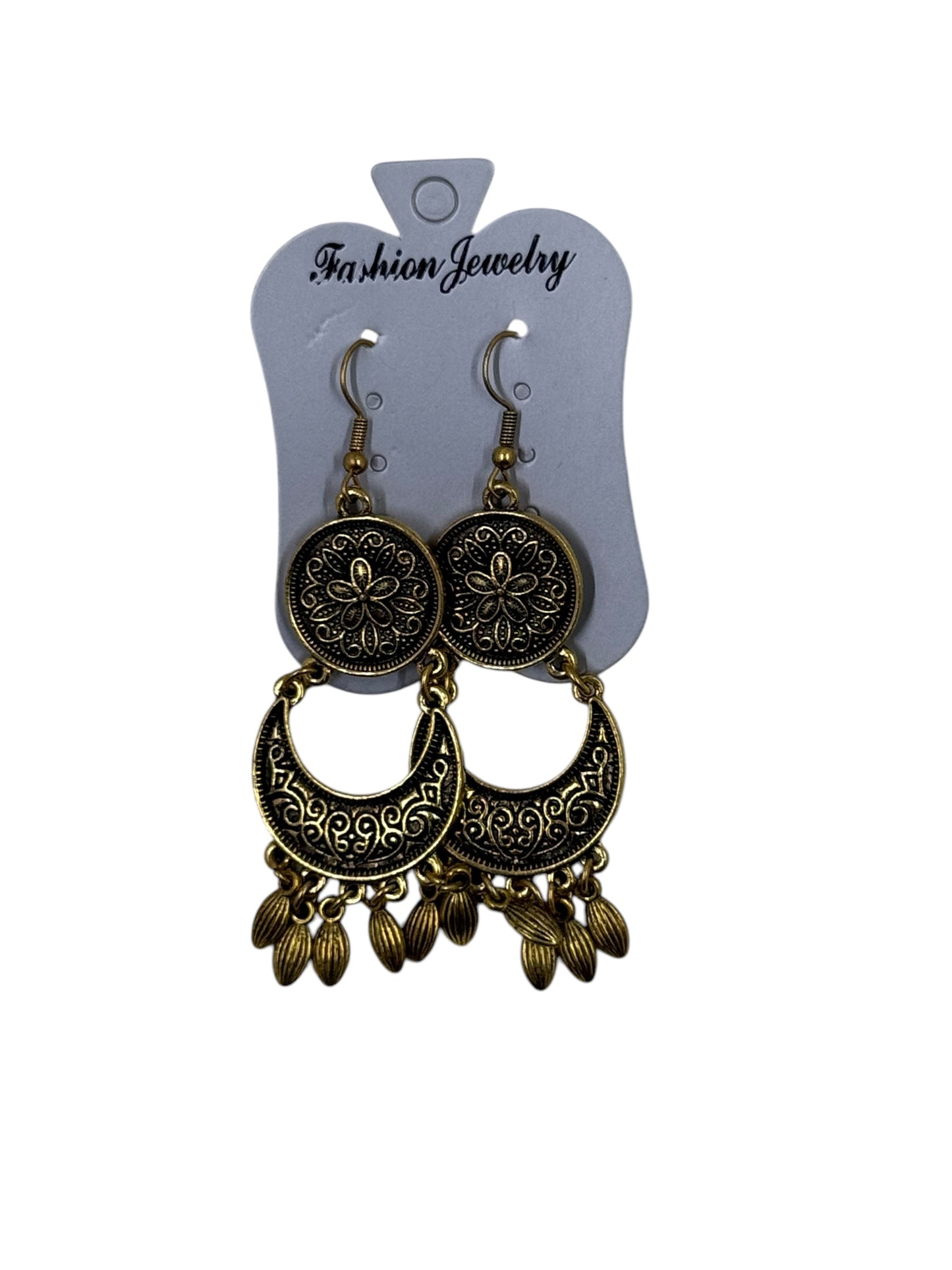 Vintage brass elegant earrings